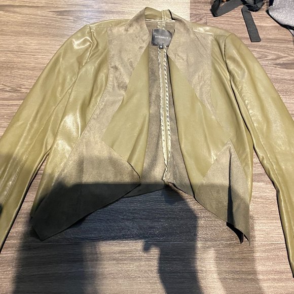 Dynamite Army Green Leather Top, Size X-Small. - Picture 1 of 1